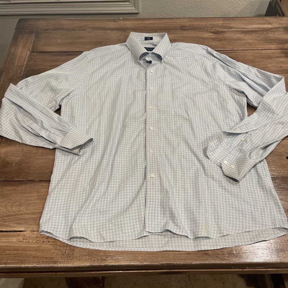 Peter Millar Shirt Collection Cotton Multi Color Plaid Up Long Sleeve Men's XL